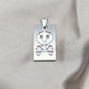 Stainless Steel Religious Pendant, Skull Design, Polished, Steel Finish, 05.63.1219