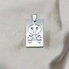 Stainless Steel Religious Pendant, Skull Design, Polished, Steel Finish, 05.63.1219