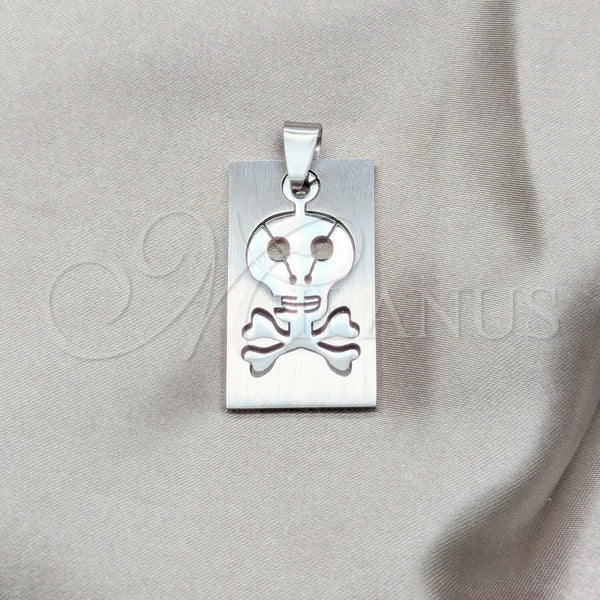 Stainless Steel Pendant — Religious Pendant Skull Design Polished 05.63. — main product view — SKU 160529 | Acero Inoxidable dije — Religious Pendant calavera diseño pulido 05.63. — SKU 160529