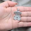 Stainless Steel Fancy Pendant, Teddy Bear Design, Polished, Steel Finish, 05.63.1220