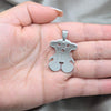 Stainless Steel Fancy Pendant, Teddy Bear Design, Polished, Steel Finish, 05.63.1220
