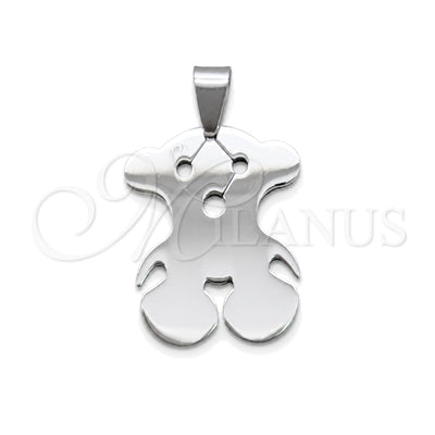 Stainless Steel Fancy Pendant, Teddy Bear Design, Polished, Steel Finish, 05.63.1220 for wholesale, main product view