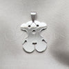 Stainless Steel Fancy Pendant, Teddy Bear Design, Polished, Steel Finish, 05.63.1220