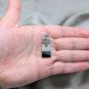 Stainless Steel Fancy Pendant, with White Crystal, Polished, Steel Finish, 05.63.1221