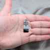 Stainless Steel Fancy Pendant, with White Crystal, Polished, Steel Finish, 05.63.1221