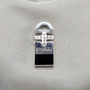 Stainless Steel Pendant — Fancy Pendant with White Crystal Polished 05.63. — main product view — SKU 160532 | Acero Inoxidable dije — elegante Pendant with cristal blanco pulido 05.63. — SKU 160532