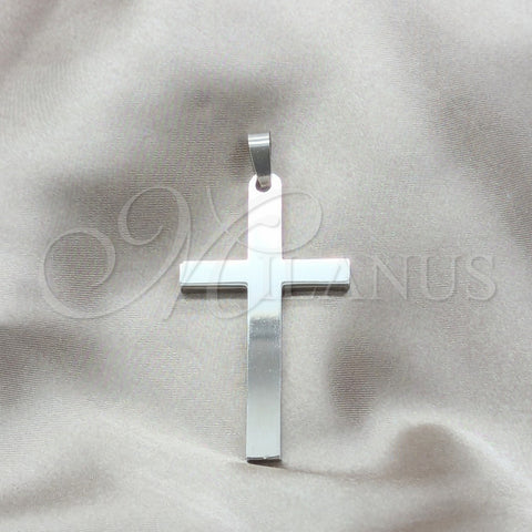 Stainless Steel Fancy Pendant, Cross Design, Polished, Steel Finish, 05.63.1224