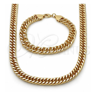 Oro Laminado Necklace and Bracelet, Gold Filled Style Polished, Golden Finish, 06.331.0007