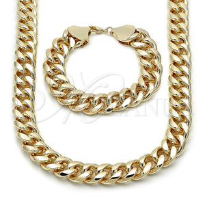 Gold Filled Bracelet — Necklace and Bracelet Miami Cuban Design Polished 06. — main product view — SKU 160541 | Oro Laminado brazalete — Necklace and Bracelet Miami Cuban diseño pulido 06. — SKU 160541
