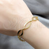 Stainless Steel Fancy Bracelet, Polished, Golden Finish, 03.63.22945.08 (06 MM Thickness, 8 Inches Length)