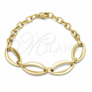 Stainless Steel Fancy Bracelet, Polished, Golden Finish, 03.63.22945.08 (06 MM Thickness, 8 Inches Length)