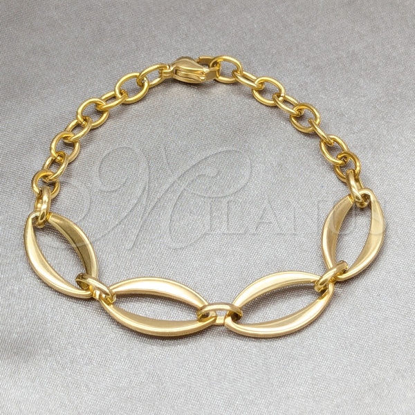 Stainless Steel Fancy Bracelet, Polished, Golden Finish, 03.63.22945.08 (06 MM Thickness, 8 Inches Length)