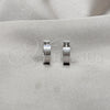 Stainless Steel Huggie Hoop, Cross Design, Polished, Steel Finish, 02.63.2765.10