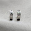 Stainless Steel Huggie Hoop, Four-leaf Clover Design, Polished, Steel Finish, 02.63.2766.10