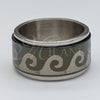 Stainless Steel Mens Ring, Black Enamel Finish, Steel Finish, 01.63.0580.05 (Size 5)