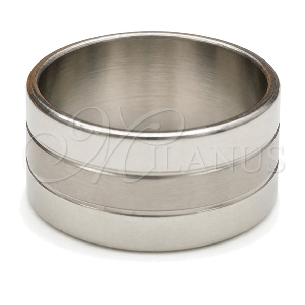 Stainless Steel Mens Ring, Polished, Steel Finish, 01.63.0581.07 (Size 7)