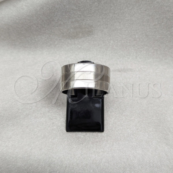 Stainless Steel Mens Ring, Polished, Steel Finish, 01.63.0581.07 (Size 7)