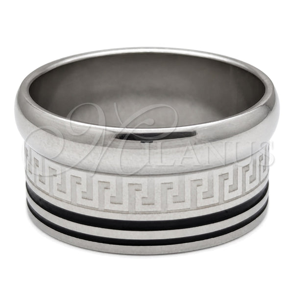Stainless Steel Mens Ring, Polished, Steel Finish, 01.63.0582.07 (Size 7)