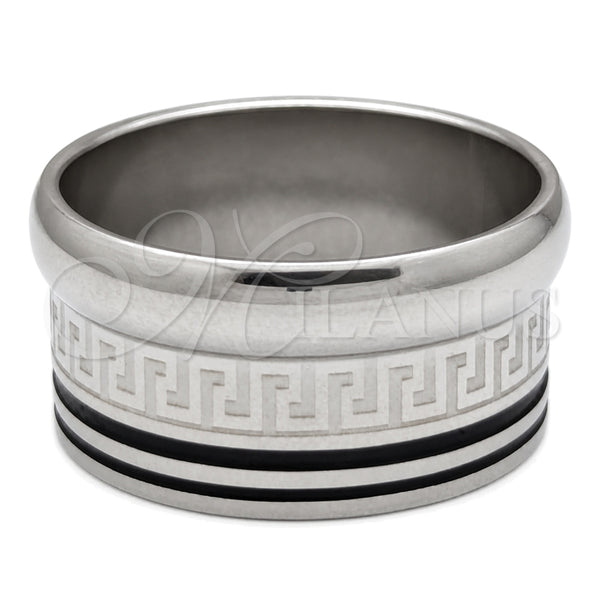 Stainless Steel Mens Ring, Polished, Steel Finish, 01.63.0582.07 (Size 7)