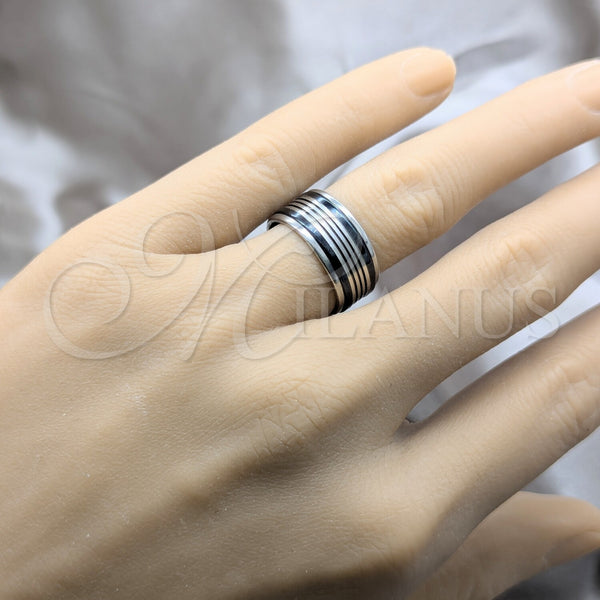 Stainless Steel Ring — Mens Ring Double Design Polished 01.63. Size 7 — alternate product view — SKU 160593 | Acero Inoxidable anillo — para hombre Ring Double diseño pulido 01.63. Size 7 — SKU 160593
