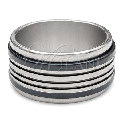 Stainless Steel Mens Ring, Double Design, Polished, Steel Finish, 01.63.0585.08 (Size 9) for wholesale, main product view