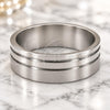 Stainless Steel Mens Ring, Double Design, Polished, Steel Finish, 01.63.0589.06 (Size 8)