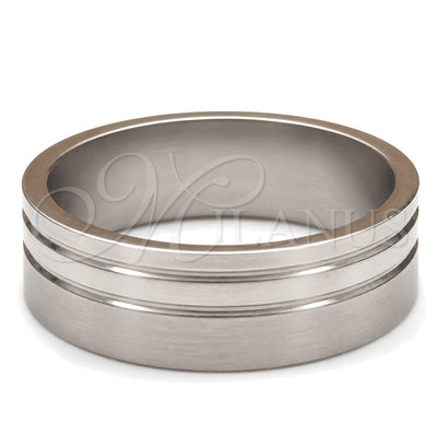 Stainless Steel Mens Ring, Double Design, Polished, Steel Finish, 01.63.0589.06 (Size 8) for wholesale, main product view