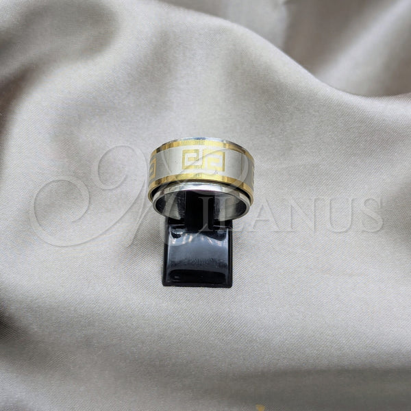 Stainless Steel Ring — Mens Ring Double Design Polished 01.63. Size 7 — main product view — SKU 160607 | Acero Inoxidable anillo — para hombre Ring Double diseño pulido 01.63. Size 7 — SKU 160607