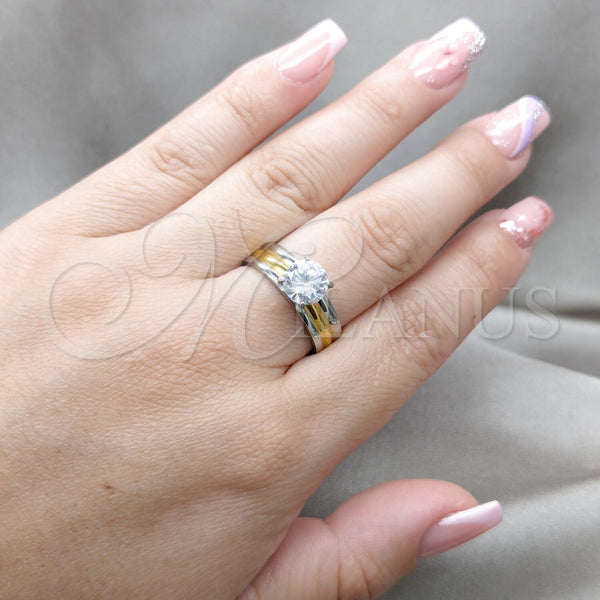Stainless Steel Ring — Elegant Ring with White Cubic Zirconia Polished 01.63. — alternate product view — SKU 160610 | Acero Inoxidable anillo — Elegant Ring with blanco Cubic Zirconia pulido 01.63. — SKU 160610