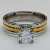 Stainless Steel Elegant Ring, with White Cubic Zirconia, Polished, Steel Finish, 01.63.0593.10 (Size 10)