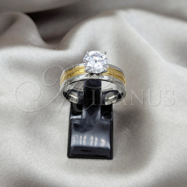 Stainless Steel Ring — Elegant Ring with White Cubic Zirconia Polished 01.63. — main product view — SKU 160610 | Acero Inoxidable anillo — Elegant Ring with blanco Cubic Zirconia pulido 01.63. — SKU 160610