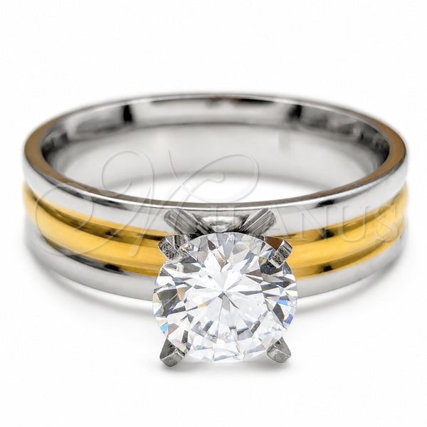 Stainless Steel Ring — Elegant Ring with White Cubic Zirconia Polished 01.63. — main product view — SKU 160610 | Acero Inoxidable anillo — Elegant Ring with blanco Cubic Zirconia pulido 01.63. — SKU 160610