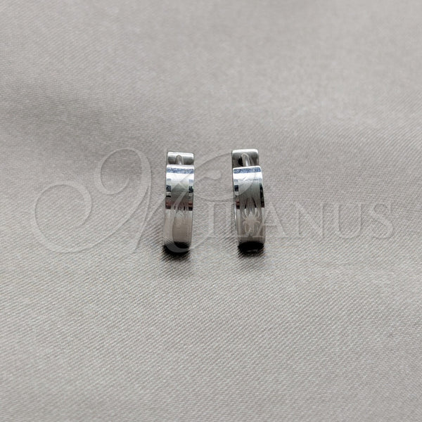 Stainless Steel Hoop Earrings — Huggie Hoop Polished 02.63. — main product view — SKU 160611 | Acero Inoxidable aretes de aro — Huggie Hoop pulido 02.63. — SKU 160611