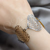 Stainless Steel Fancy Bracelet, Heart Design, Polished, Tricolor, 03.63.22980.08 (06 MM Thickness, 8 Inches Length)