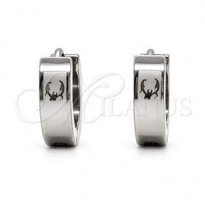 Stainless Steel Huggie Hoop, Scorpion Design, Polished, Steel Finish, 02.63.2776.10 for wholesale, main product view
