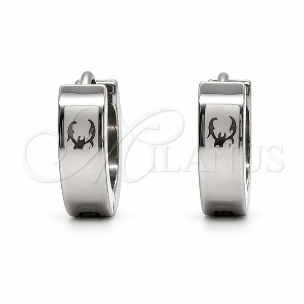 Stainless Steel Huggie Hoop, Scorpion Design, Polished, Steel Finish, 02.63.2776.10