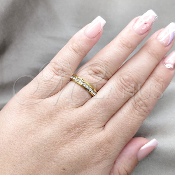 Stainless Steel Ring — Mens Ring with White Crystal Polished 01.63. Size — alternate product view — SKU 160618 | Acero Inoxidable anillo — para hombre Ring with cristal blanco pulido 01.63. Size — SKU 160618