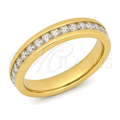Stainless Steel Mens Ring, with White Crystal, Polished, Steel Finish, 01.63.0596.09 (Size 9) for wholesale, main product view