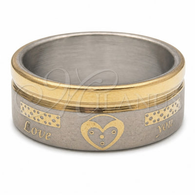 Stainless Steel Mens Ring, Polished, Steel Finish, 01.63.0601.08 (Size 8) for wholesale, main product view