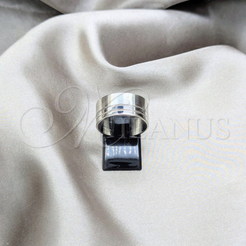 Stainless Steel Mens Ring, Polished, Steel Finish, 01.63.0604.08