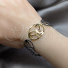 Stainless Steel Fancy Bracelet, Butterfly Design, Polished, Two Tone, 03.63.22985.07 (06 MM Thickness, 7 Inches Length)