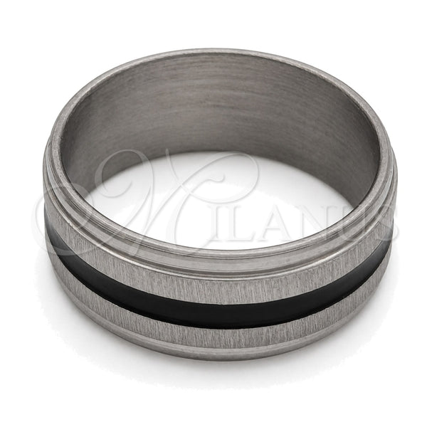 Stainless Steel Mens Ring, Polished, Steel Finish, 01.63.0605.06 (Size 6)