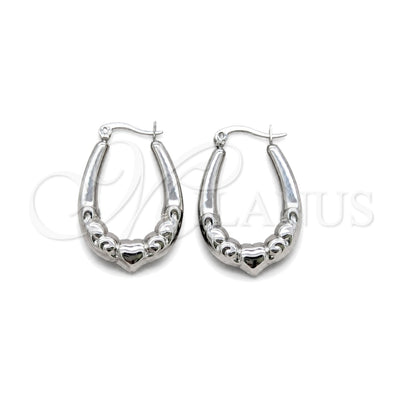 Stainless Steel Small Hoop, Heart Design, Polished, Steel Finish, 02.63.2783.25 for wholesale, main product view