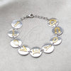 Stainless Steel Fancy Bracelet, Love Design, Polished, Two Tone, 03.63.22991.08