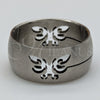 Stainless Steel Mens Ring, Butterfly Design, Matte Finish, Steel Finish, 01.63.0606.04 (Size 4)