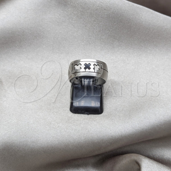 Stainless Steel Mens Ring, Matte Finish, Steel Finish, 01.63.0607.05 (Size 5)