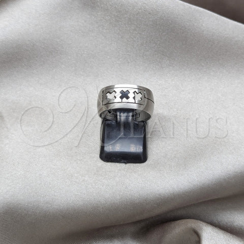 Stainless Steel Mens Ring, Matte Finish, Steel Finish, 01.63.0607.05 (Size 5)