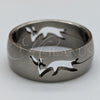 Stainless Steel Mens Ring, Deer Design, Matte Finish, Steel Finish, 01.63.0608.09 (Size 9)