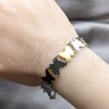 Stainless Steel Fancy Bracelet, Polished, Two Tone, 03.63.22106.08 (12 MM Thickness, 8 Inches Length)