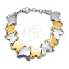 Stainless Steel Fancy Bracelet, Polished, Two Tone, 03.63.22106.08 (12 MM Thickness, 8 Inches Length)